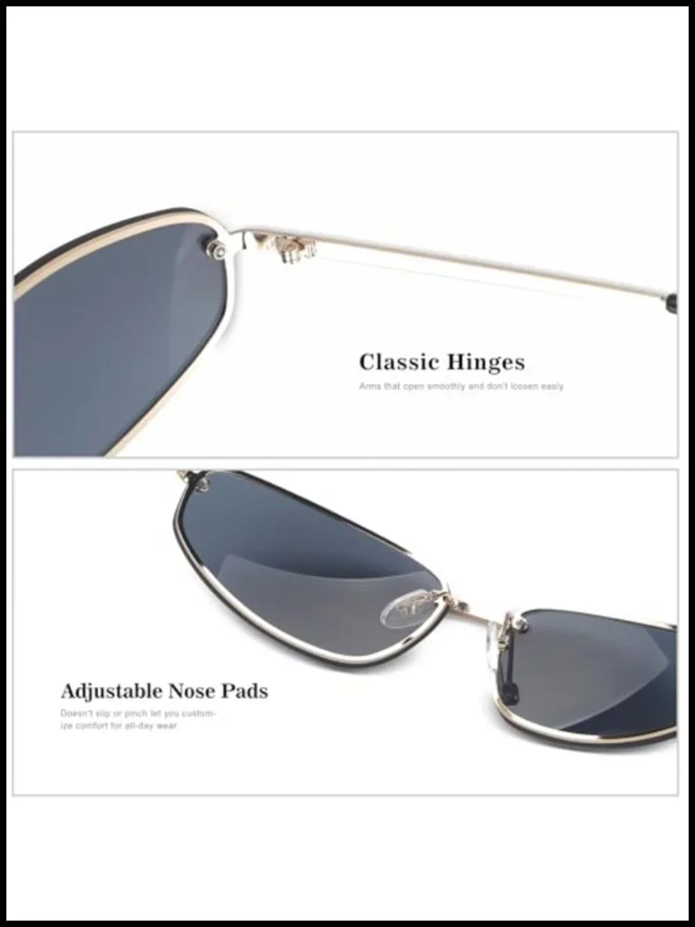 Y2K Oval Wrap Sunglasses Women Metal Frame UV400 Retro Shades
